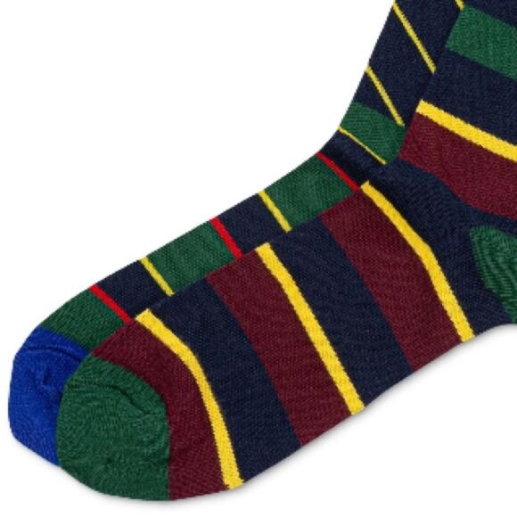Polo by Ralph Lauren Men's Mismatch Stripes Crew Socks - Multi, Size 10-13, NWT - Picture 2 of 7